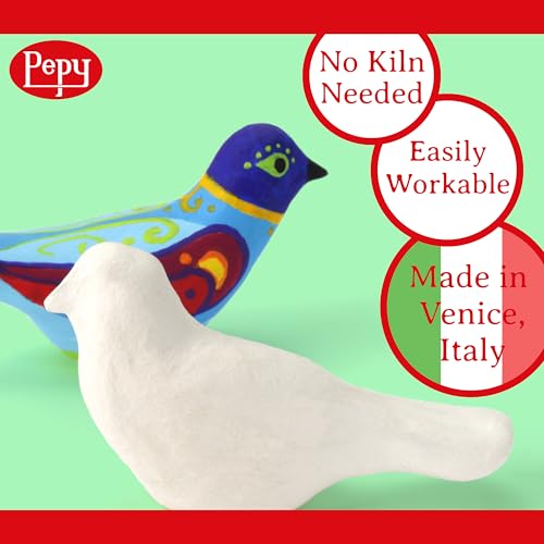 Pepy Premium European Air Dry Modeling Clay White 2.2 lb Bar, Easy to Use Air-Hardening Clay for Classroom and Montessori Sculpting and Crafts Projects - color: White, size: 2.2 Lbs
