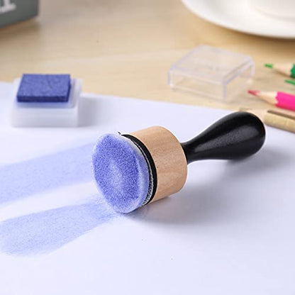Briartw 36PCS,12 Pcs Mini Ink Blending Tools with 24 Replacement Flat Foam Pads,Round for Stamp Ink Distressing, Blending, Alcohol Ink, Dabber Tool Applicator and More - color: 12 Handle+24 Flat Foams