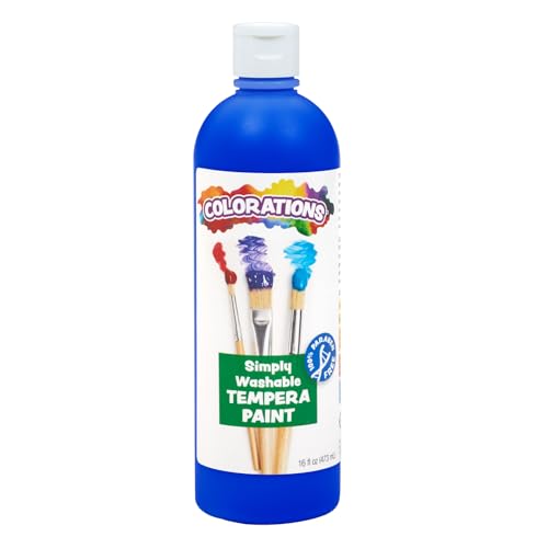 Colorations WSTBL Washable Tempera Paint, 16 fl oz, Blue, Non Toxic, Vibrant, Bold, Kids Paint, Craft, Hobby, Fun, Art Supplies - color: Blue