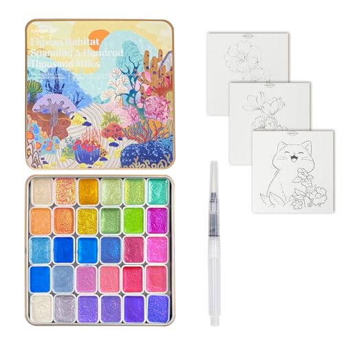 Mini Shifting Watercolor Paint Set, 30 Matellic Color - color: Elysian Habitat Spanning A Hundred Thousand Miles