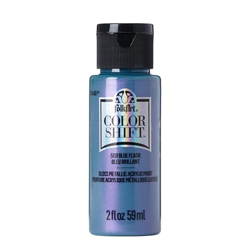 FolkArt Color Shift Acrylic Paint in Assorted Colors (2 ounce), Blue Flash - color: Blue Flash, size: 2 Fl Oz (Pack of 1), style: Color Shift