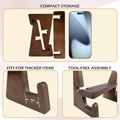 2 Packs Wooden Display Stand, Plate Holders for Displaying, Photo and Picture Frame Stand, Decorative Table Top Easels, for 7-13" Plate - size: 2 PIECES
