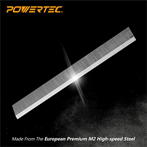 POWERTEC 6 Inch Jointer Blades for Delta 37-190 37-195 37-205 37-220 37-275X, Jet JJ-6CS Jointer, Replacement for Delta 37-658, Jet 708457K Jointer Knives, Set of 3 (14803V) - style: 6" HSS jointer blades