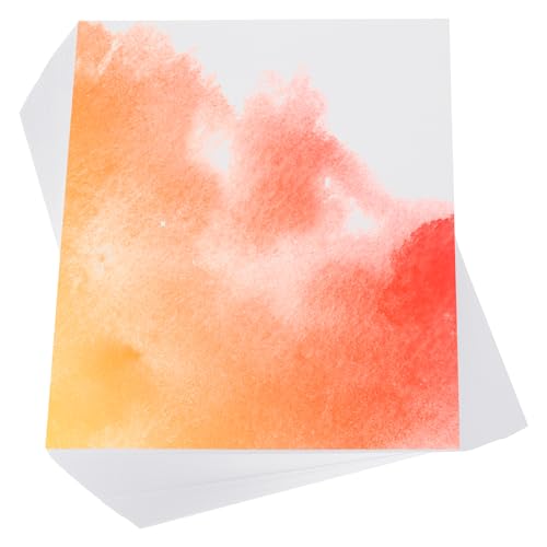 PATIKIL 100 Pcs Pure Cotton Watercolor Paper 140lb/300 GSM Water Coloring Paint Paper for Art Painting Watercolor Drawing Artist, 9x12 Inch - size: 9x12 Inch