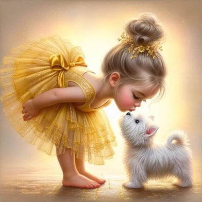 Dugsmgd Girl and Dog Diamond Art Kits for Adults, Diamond Painting 12x12 in - color: Girl and Dog