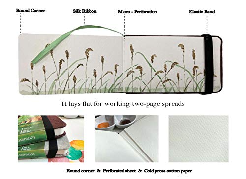 Watercolor Journal Sketchbook, 140 LB, 300 GSM, Cotton Paper, Cold Press - color: Brown
