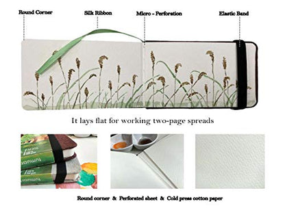 Watercolor Journal Sketchbook, 140 LB, 300 GSM, Cotton Paper, Cold Press - color: Brown