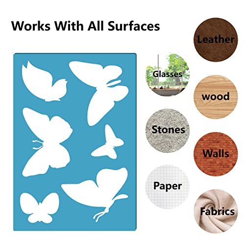 GORGECRAFT 2 Styles Jewelry Shape Template Reusable Earrings Making Plastic Butterfly Cutouts Cutting Stencil Lapidary Templates for Cabochons Bracelets Earrings Making Jewelry DIY Crafts 5x3.5 inch - style: Tropical