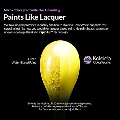 Gaahleri Kaleido Water-Based Acrylic Airbrush Paint Kit 24 Mecha Color Set | Acrylic Paint, Pre-Thinned, High Gloss, Fast-Drying, with Thinner & Cleaner - color: 24 Mecha Colors Set
