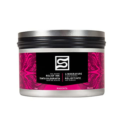 Speedball Oil Relief Ink, 8-Ounce, Magenta, for Block Printing - color: Magenta