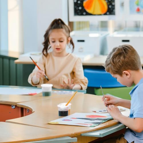 12 Packs No Spill Paint Cups for Kids Small Plastic Paint Containers with Lids Spill Proof Water Cup for Painting, School, Classroom, Art Crafts Supplies