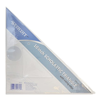 Westcott Student Grade Polystyrene Triangle, 45 and 90 Degrees, 10 Inches, Clear