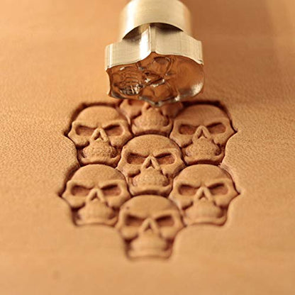 DandS ltd Leather Stamp Tool, Skull, Professional Steel Craft Tool for Leatherworking, Embossing, Carving & Stamping Leather Projects, Belts Wallets & DIY Projects Compatible with Mallet #375 - color: Skull 0.51 x 0.35"