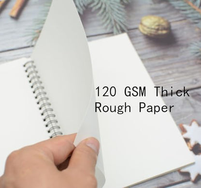5 Pcs A5 Sketchbook, Spiral Sketch Pads, 30 Sheets (60 Pages) 120 GSM Thicken Paper, for Art Painting and Drawing (A5) (Pack of 2) - size: A5 (5.83 x 8.27 inches) (Pack of 2)