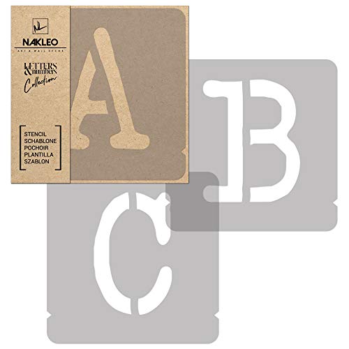 NAKLEO 42 Pcs Letters & Numbers Plastic Stencils for Crafts Reusable 2 Inch, Letter for Painting, Alphabet, Template Art, Wall, Wood, Fabric - Typewriter Capital - color: Typewriter – Capital, size: 2.0" x 2.0"