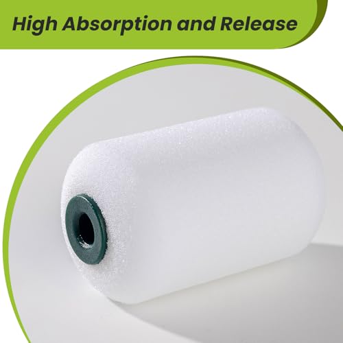 Foam Paint Roller Covers, Paint Roller 4 Inch, Small Paint Roller, Mini Rollers for Painting, Paint Roller Sleeves for Smooth Finishes on Walls, Cabinets, Doors (2 inch,12 Pack) - size: 2 inch,12 pack