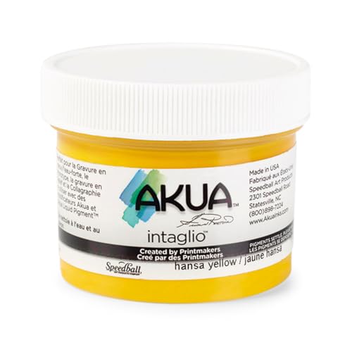 Akua Intaglio Water-Based Ink, 2-Ounce Jar, Hansa Yellow - color: Hansa Yellow, size: 2 fl oz