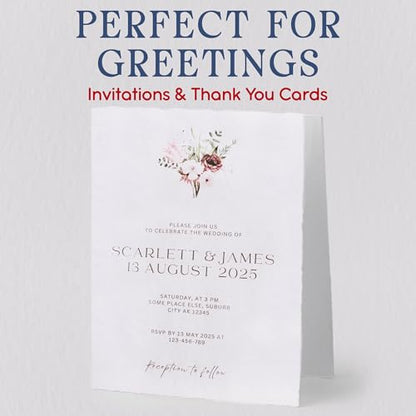 WANDERINGS Handmade Deckle Edge Blank Greeting Cards & Envelopes with Flower Art - 300 GSM Paper – 20 Cards for Invitations, Thank Yous, Get Well and Birthday Cards – 5" x 7" - color: Flower Art