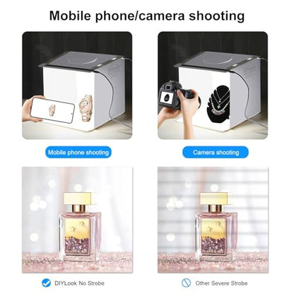 20cm Include 2 LED Panels Folding Portable 1100LM Light Photo Lighting Studio Shooting Tent Box Kit with 6 Colors Backdrops