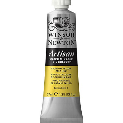 Winsor & Newton Artisan Water Mixable Oil Paint, 37ml, Cadmium Yellow Pale | Clean with water; no solvents needed. Color depth, lightfastness, opacity/transparency are the same as traditional oils. - color: Cadmium Yellow Pale Hue, style: 1.25-oz