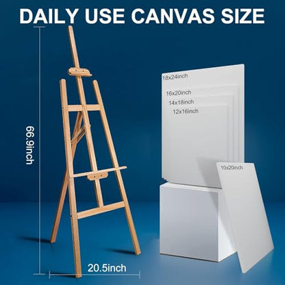 Stretched Canvases for Painting 16x20 Inch 5-Pack, 10 oz Triple Primed Acid-Free 100% Cotton Blank Canvas, Rectangular Canvas for Oil Paint Acrylics Pouring & Wet Art Media, Pour Painting - size: 16"x20"(5-Pack), style: Studio