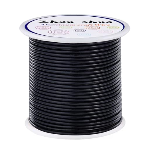 12 Gauge(2mm) Aluminum Wire 35 Yards Anodized Metal Wire for Bonsai Armature Crafting Sculpting Jewelry Craft Making Beading Floral (Black, 12 Gauge) - color: Black