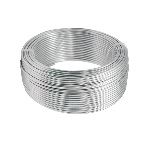 90 Feet Bendable Aluminum Craft Wire 2mm Metal Wire for Sculpting Bonsai Training Doll Skeletons DIY Jewelry Making Armature Making Wire Weaving (Silver) - color: silver