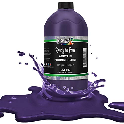 Pouring Masters Royal Purple Ready to Pour Acrylic Pouring Paint - Premium 32-Ounce Pre-Mixed Fluid Acrylic Paint - Fluid Art Supplies for Canvas, Wood, Paper, Tile & Rocks