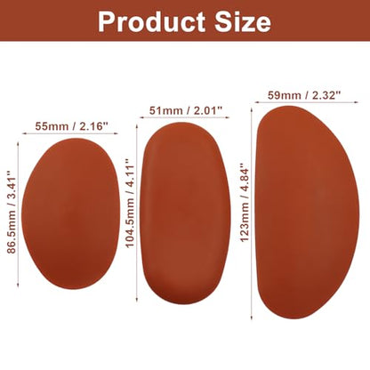 Bonsicoky Soft Silicone Pottery Rib Tools Set, 3 Pack, Red