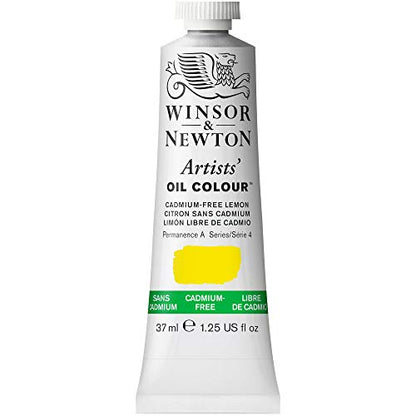 Winsor & Newton Artists' Oil Paint, 37ml Tube, Cadmium-Free Lemon | Formulated with the finest pigments with excellent tinting strength; use thickly or thin to a very fine glaze. - color: Cadmium-free Lemon, style: 1.25-oz Tube