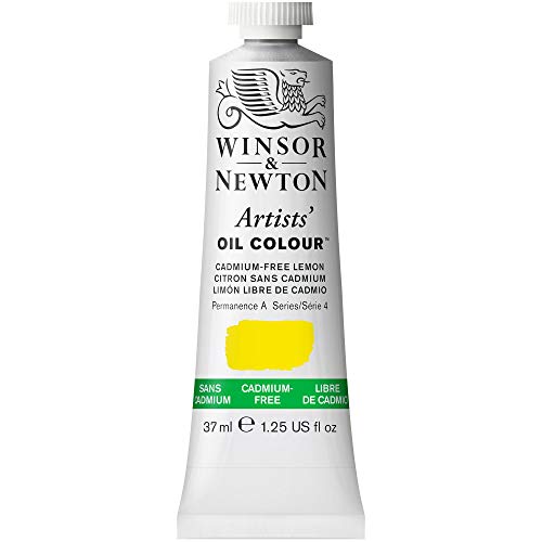 Winsor & Newton Artists' Oil Paint, 37ml Tube, Cadmium-Free Lemon | Formulated with the finest pigments with excellent tinting strength; use thickly or thin to a very fine glaze. - color: Cadmium-free Lemon, style: 1.25-oz Tube