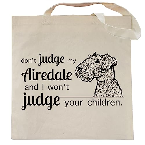 Pet Studio Art Don't Judge My Dog Tote Bag - color: Airedale