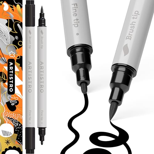 ARTISTRO Black Dual-Tip Acrylic Paint Pens - Set of 2 - color: Black