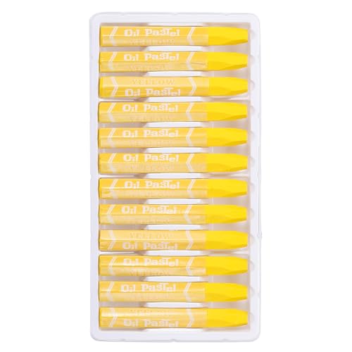 PATIKIL Yellow Oil Pastels, 12Pcs Soft Oil Crayons Vibrant and Creamy Pastels Stick Art Supplies for Art Painting Drawing Blending Graffiti for Artists Beginners - color: Yellow