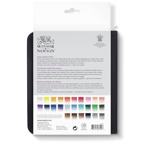 Winsor & Newton Studio Collection Artist Pencils, Color Pencil Wallet, Set of 27