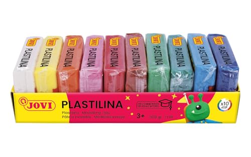 Jovi - Non-Hardening Modeling Clay, 10 Bars, Each 1.75oz, Total of 1.1 lb - color: Basic