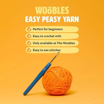 The Woobles Crochet Kit for Beginners (Sebastian the Lion) | As seen on Shark Tank, Kit includes: Easy Peasy Yarn, pre-started piece, hook, safety eyes, stuffing, video tutorials - color: Sebastian The Lion