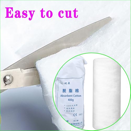 400g White Pure Cotton Roll, Absorb Well, Super Soft,Multipurpose for Makeup Removal,Wound Care，Applying Lotion or Powder,Nail Polish, Beauty Baby Care Pure Cotton Rolls，for Everyday Household Use