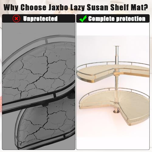 2 PCS 26" Lazy Susan Shelf Liner, Jaxbo Silicone Lazy Susan Liner for Dual Tier Pie Cut Organizer,Non-Slip Thermal Protection Mat - color: Khaki