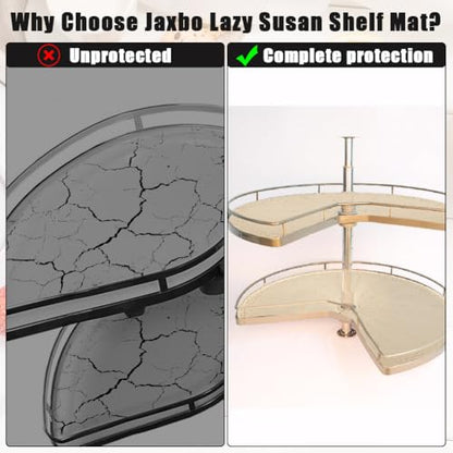 2 PCS 26" Lazy Susan Shelf Liner, Jaxbo Silicone Lazy Susan Liner for Dual Tier Pie Cut Organizer,Non-Slip Thermal Protection Mat - color: Khaki