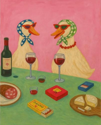 Diamond Art Kits for Adults,Duck with Wine Diamond Painting Kits 12x16in | Diamond Painting Kit - Sparkling Full Drill Design Perfect for Home Decor, Holiday Gifting, And Relaxing Crafting 12x16inch - color: DP04793
