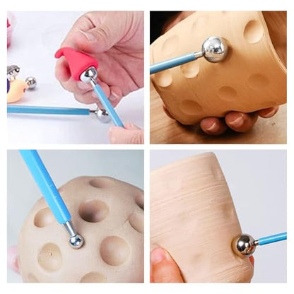 Yayatty Polymer Clay Tools, Acrylic Clay Roller, Acrylic Sheet, Rotary Cutting Mat, Round Polymer Clay Cutters with Clay Slicer Blade for Pottery and Sculpture (47 PCS) - color: 47 PCS