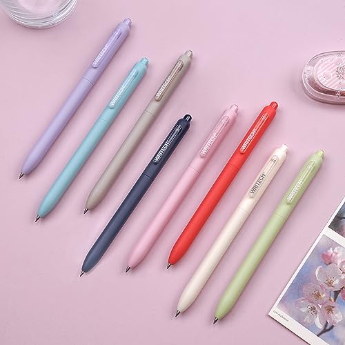 WRITECH Gel Pens Fine Point: 0.5mm Multicolor Ink Silent Click Pen 8ct - color: Multicolor-8ct