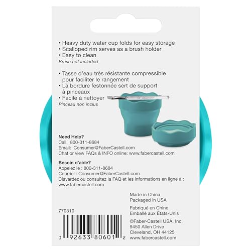 Faber-Castell Collapsible Water Cup Green | Scalloped Brush Holder | 12 Oz Capacity | For Painting | Pack of 6 - size: 1 Count (Pack of 6), style: French