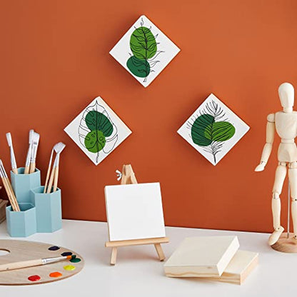 Bright Creations Wood Canvas Boards (6 Pack), 4x4 inches, 0.85 inches Thick, Pinewood Material, Smooth Surface, 6 Pieces - size: Square 4x4in