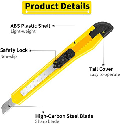 DIYSELF 48 Pack Box Cutters, Utility Knife with Snap-Off Blades, 4 Colors | Smooth-Slide Box Cutter Retractable for Packages, Durable Razor Knife for Cardboard, Paper, Plastic, Crafts and Warehouse Use - style: 48 Pack
