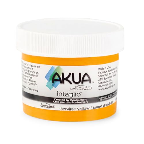 Akua Intaglio Water-Based Ink, 2-Ounce Jar, Diarylide Yellow - color: Diarylide Yellow, size: 2 fl oz