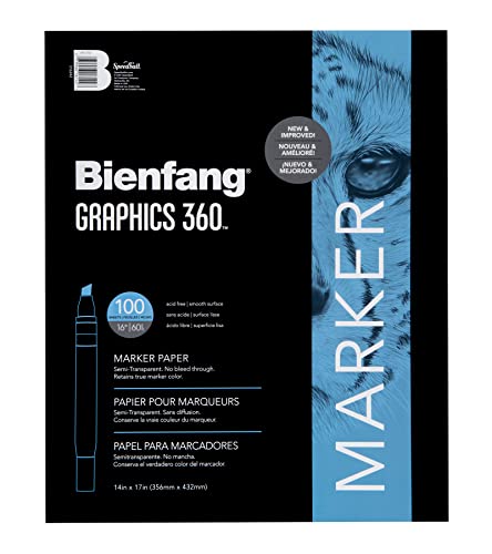 Bienfang Graphics 360 Marker Paper Pad, 14-Inch by 17-Inch, 100 Sheets - size: 14 by 17-Inch, 100 Sheets