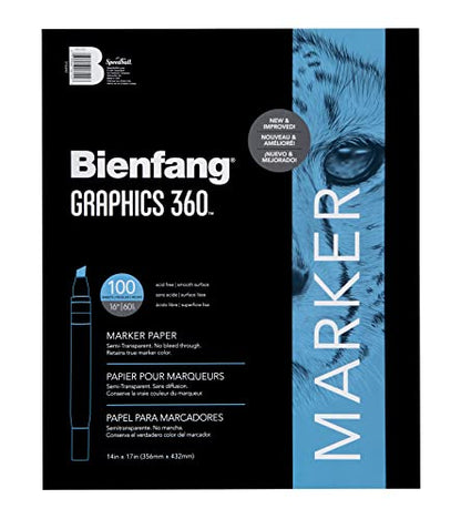 Bienfang Graphics 360 Marker Paper Pad, 14-Inch by 17-Inch, 100 Sheets - size: 14 by 17-Inch, 100 Sheets
