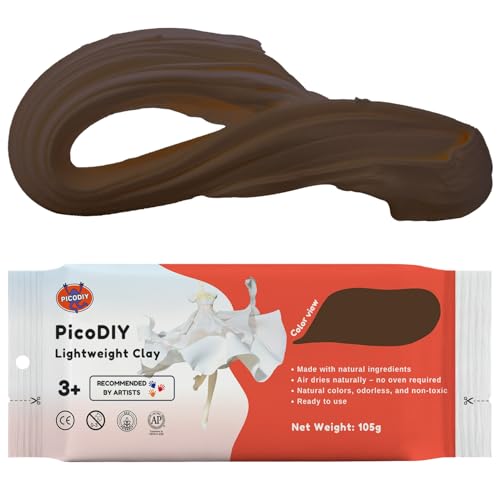 Air Dry Clay Lightweight, Flexible Modeling Clay for Adults Arts and Crafts | Professional & Moldable, Soft & No-Stick, Polymer Clay for Sculpting, Molding,Anime Figures,Making Costumes,DIY Projects - color: Brown